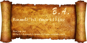 Baumöhl Amarillisz névjegykártya
